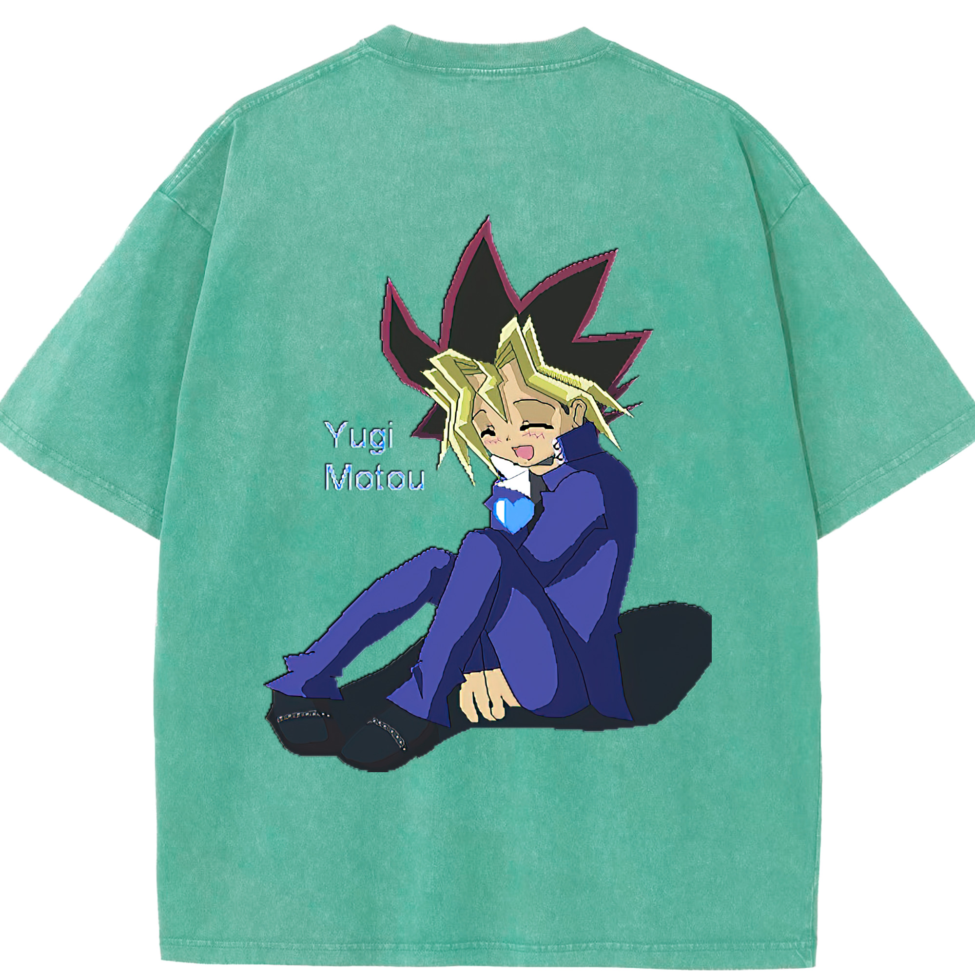 （画像用） 遊☆戯☆王 Yu-Gi-Oh! 綿100% ヴィンテージ風 半袖Tシャツ（背面プリント）
